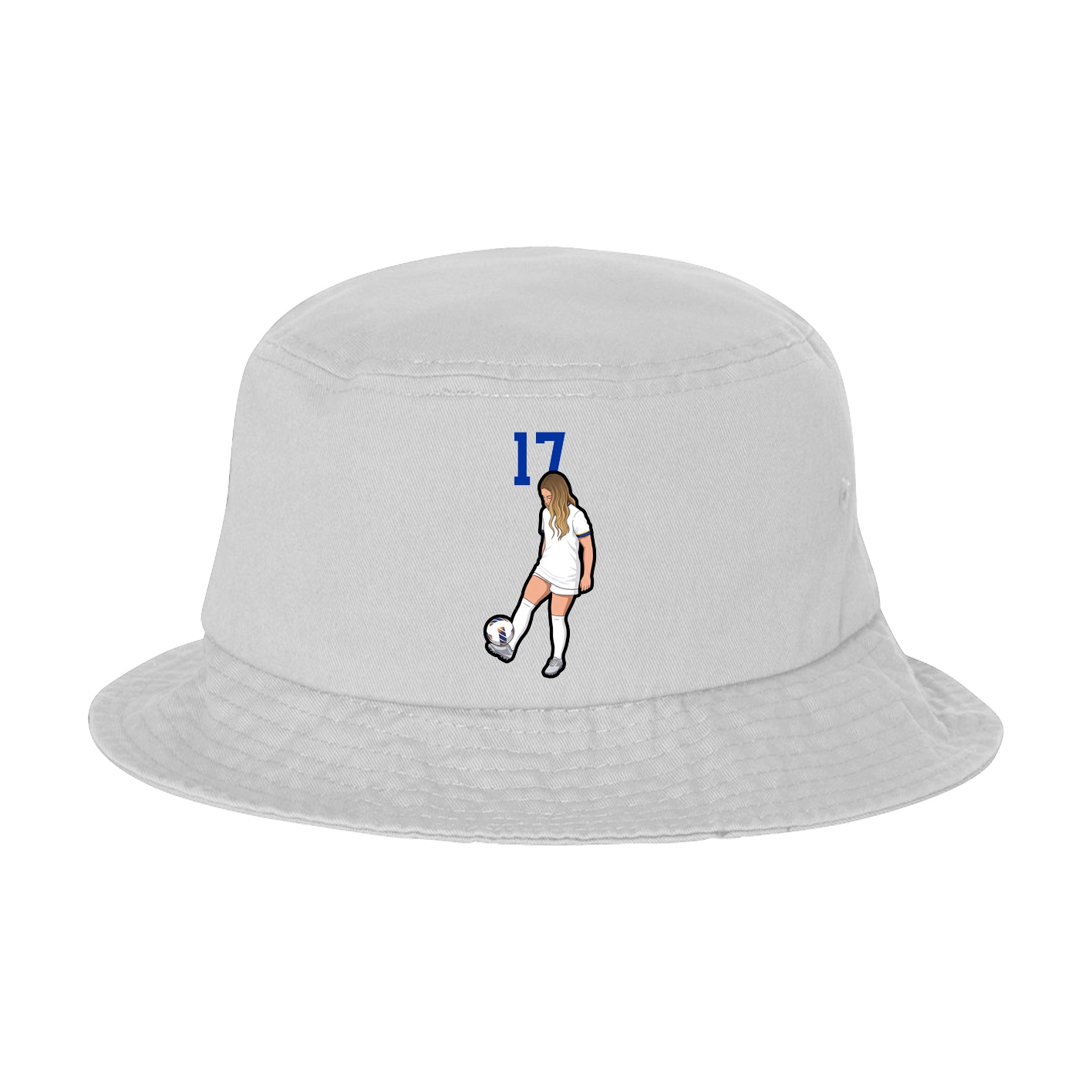 Bucket Cap — Number Top in White