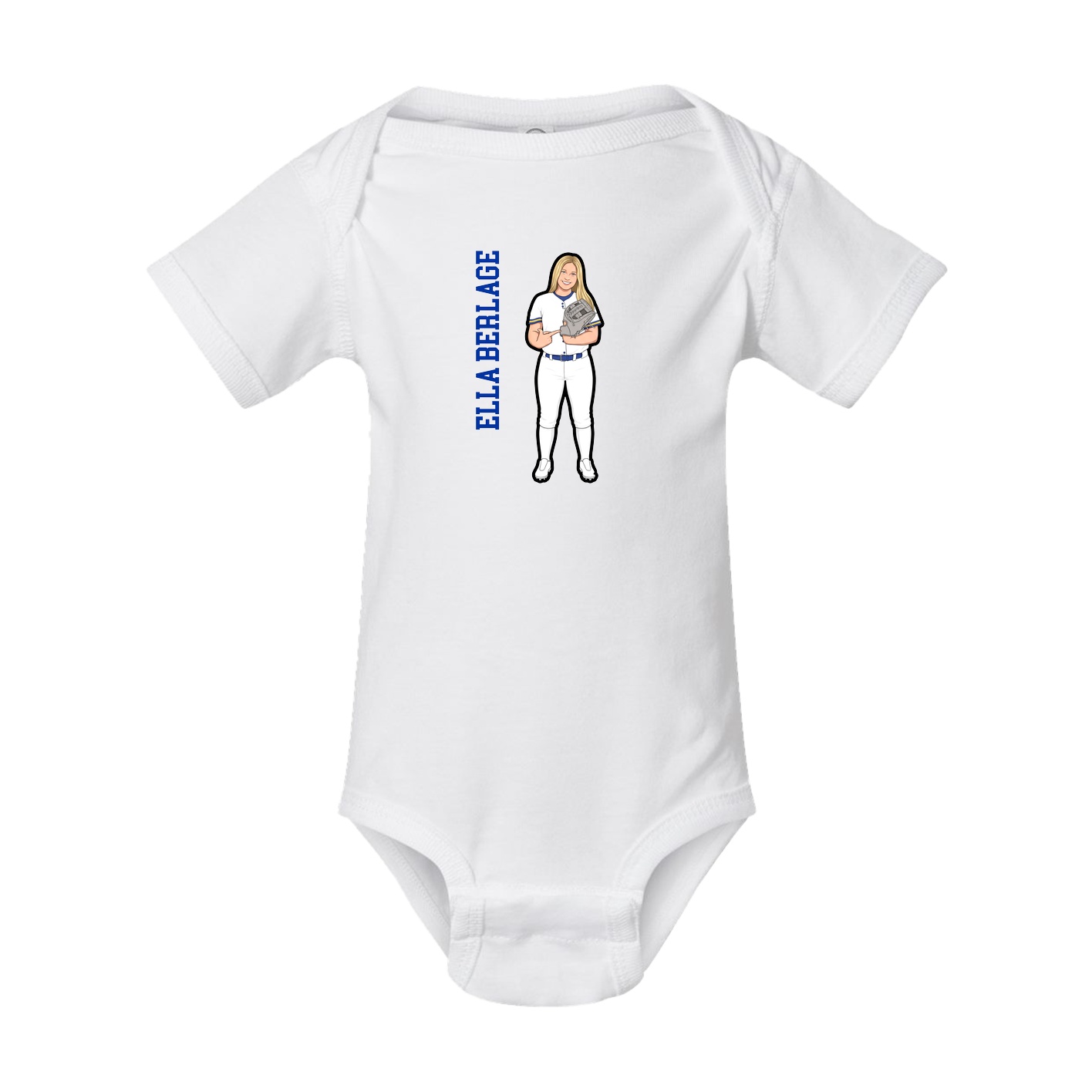 Baby Onesie — Name Vertical in White