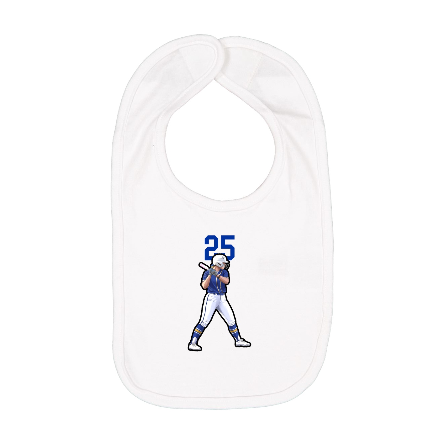Infant Bib — Number Top in White