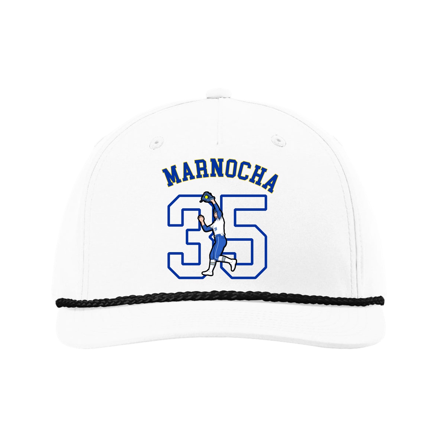 Five-Panel Classic Rope Cap — Shirsey Arch in White