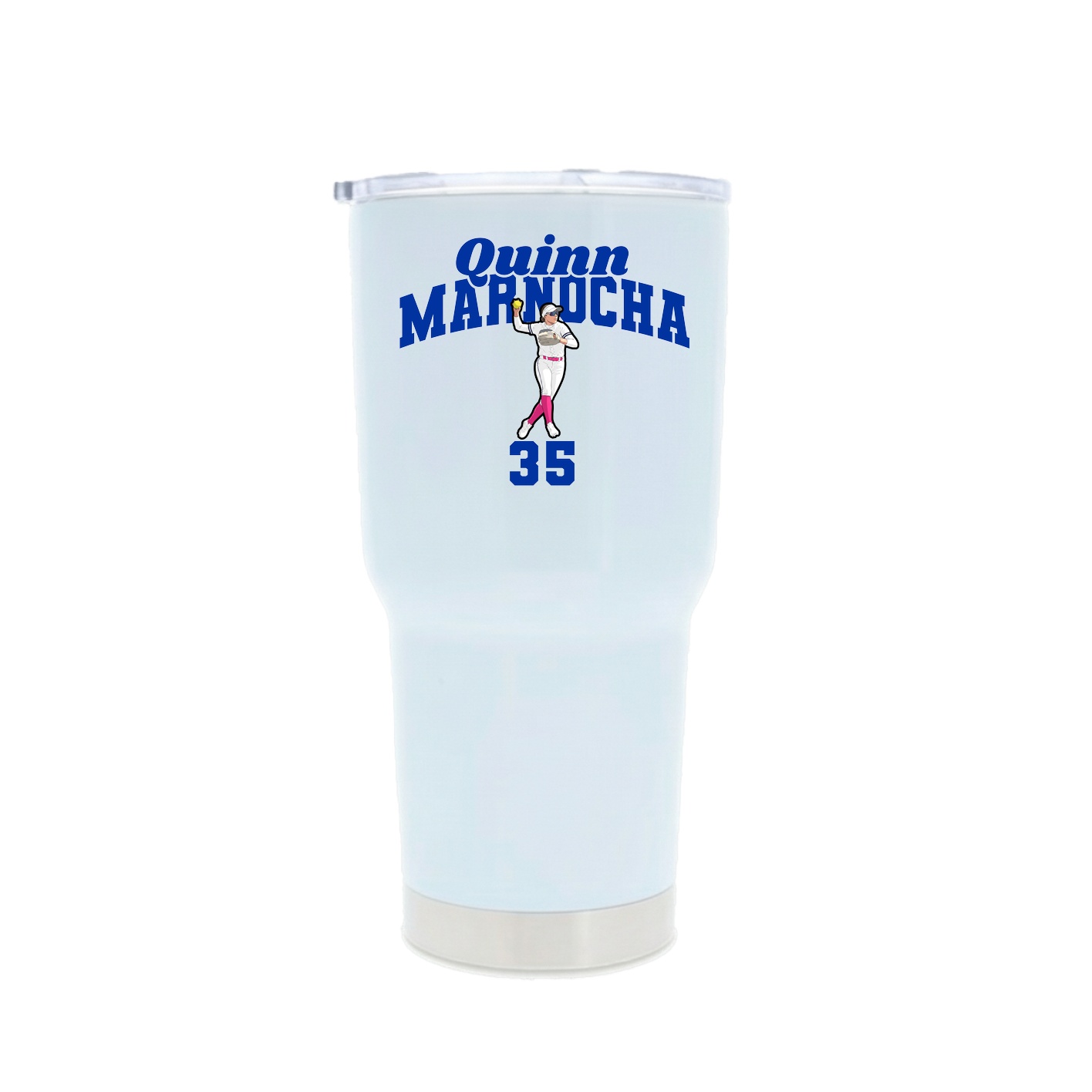 30oz Stainless Steel Tumbler — Signature Arch in White