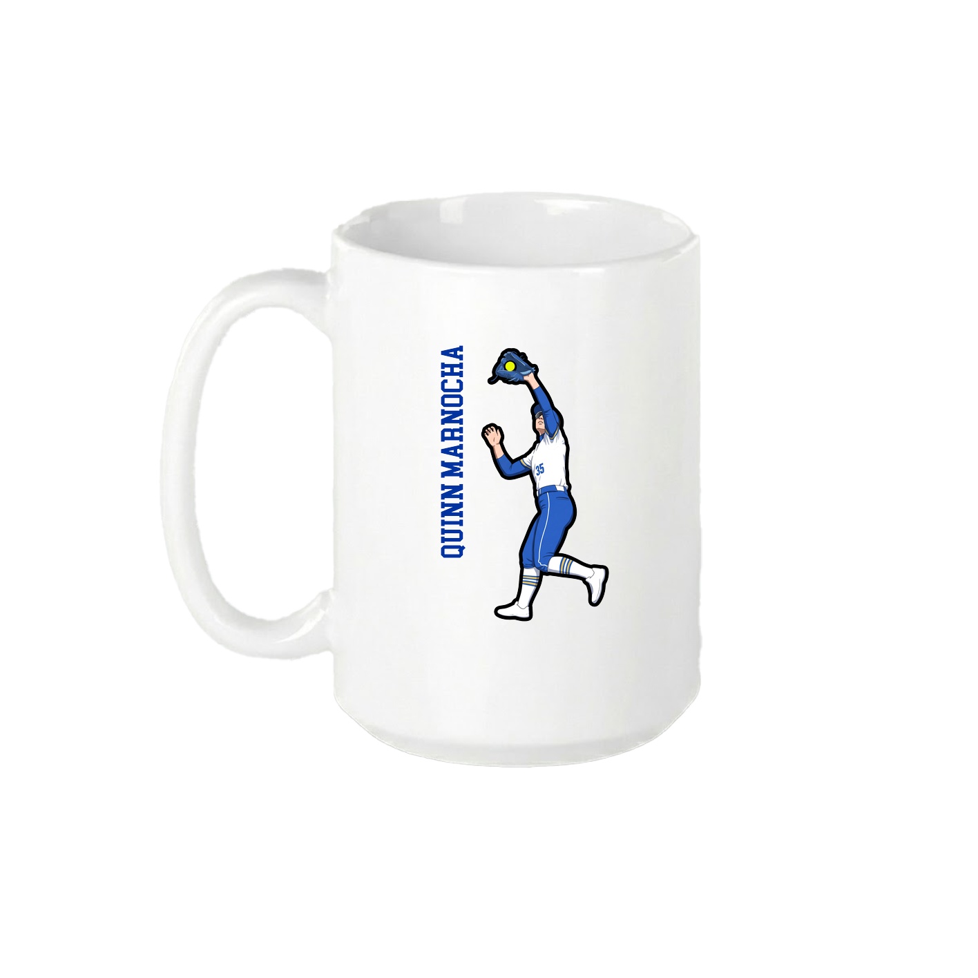 15oz Coffee Mug — Name Vertical in White