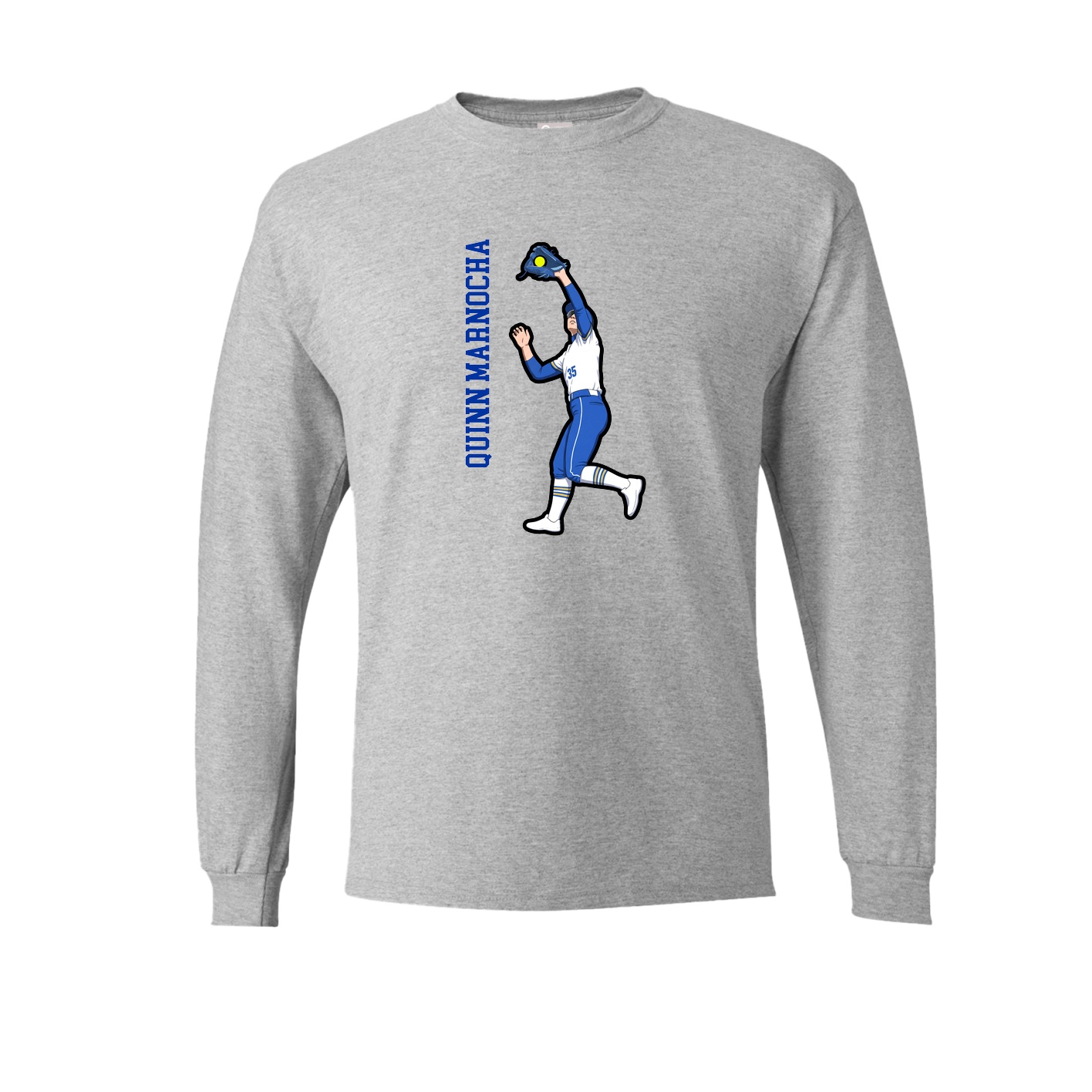 Long Sleeve Tee — Name Vertical in Grey