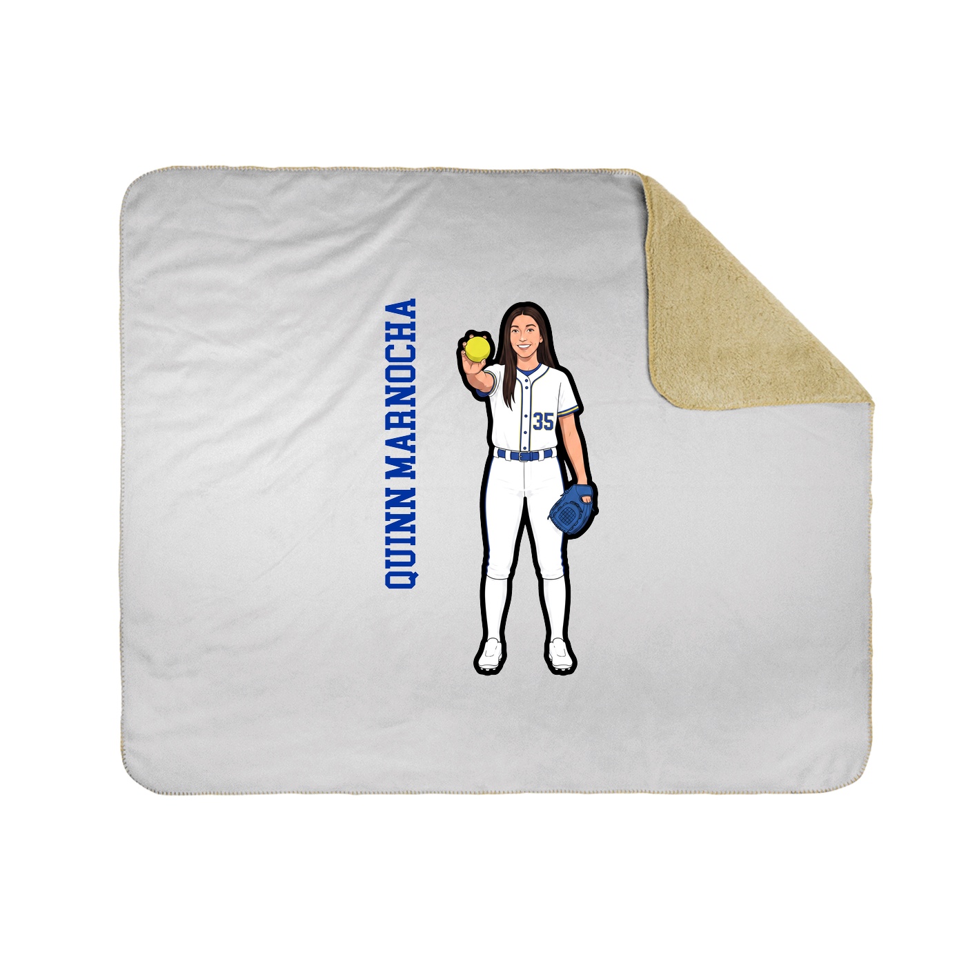 Throw Blanket — Name Vertical in White