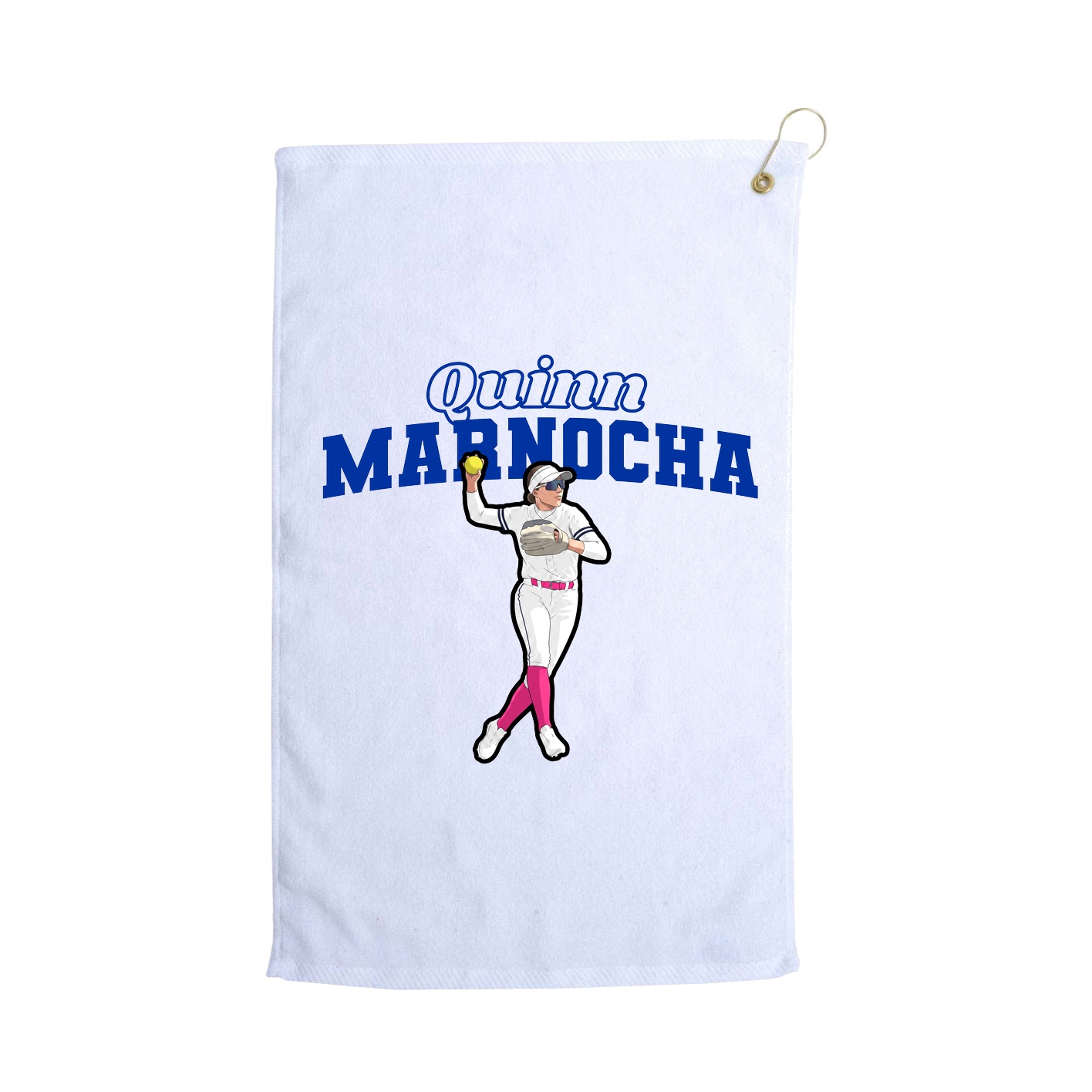 Golf Towel — Name Arch in White