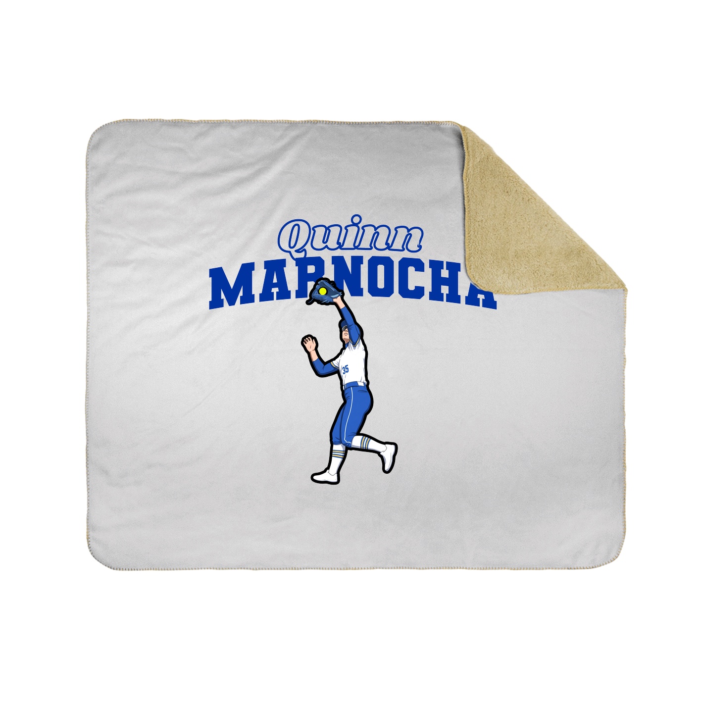 Throw Blanket — Name Arch in White