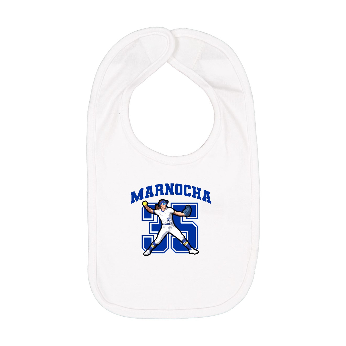 Infant Bib — Number in White