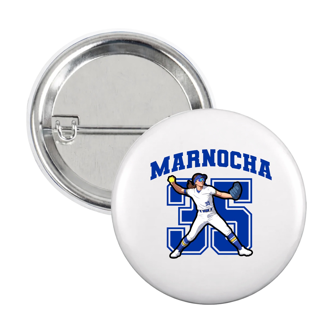 Game Day Button — Number in White