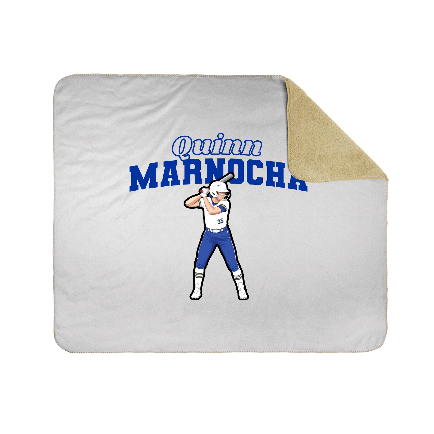 Throw Blanket — Name Arch in White