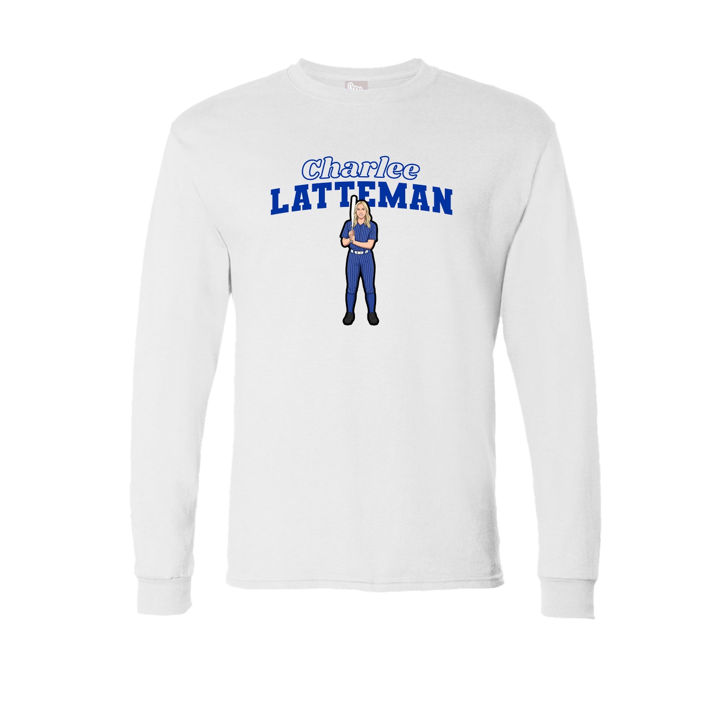 Long Sleeve Tee — Name Arch in White