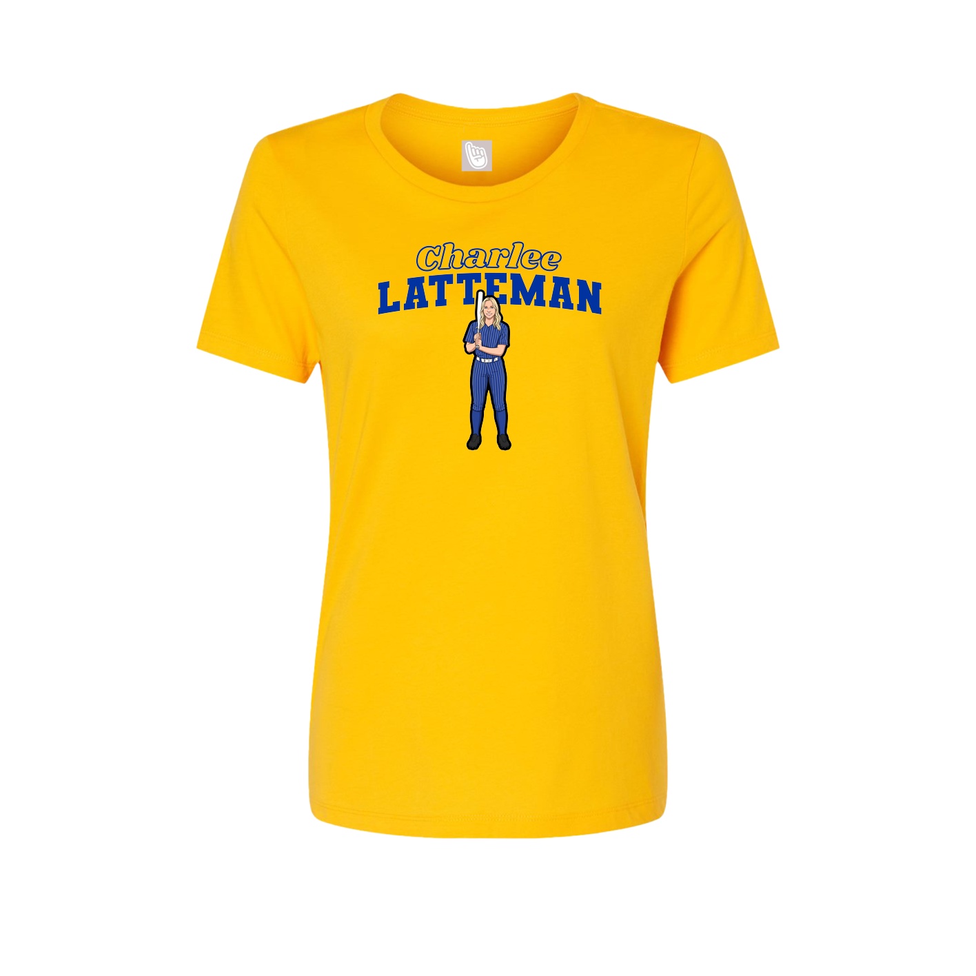 Fitted Women's Tee — Name Arch in Gold
