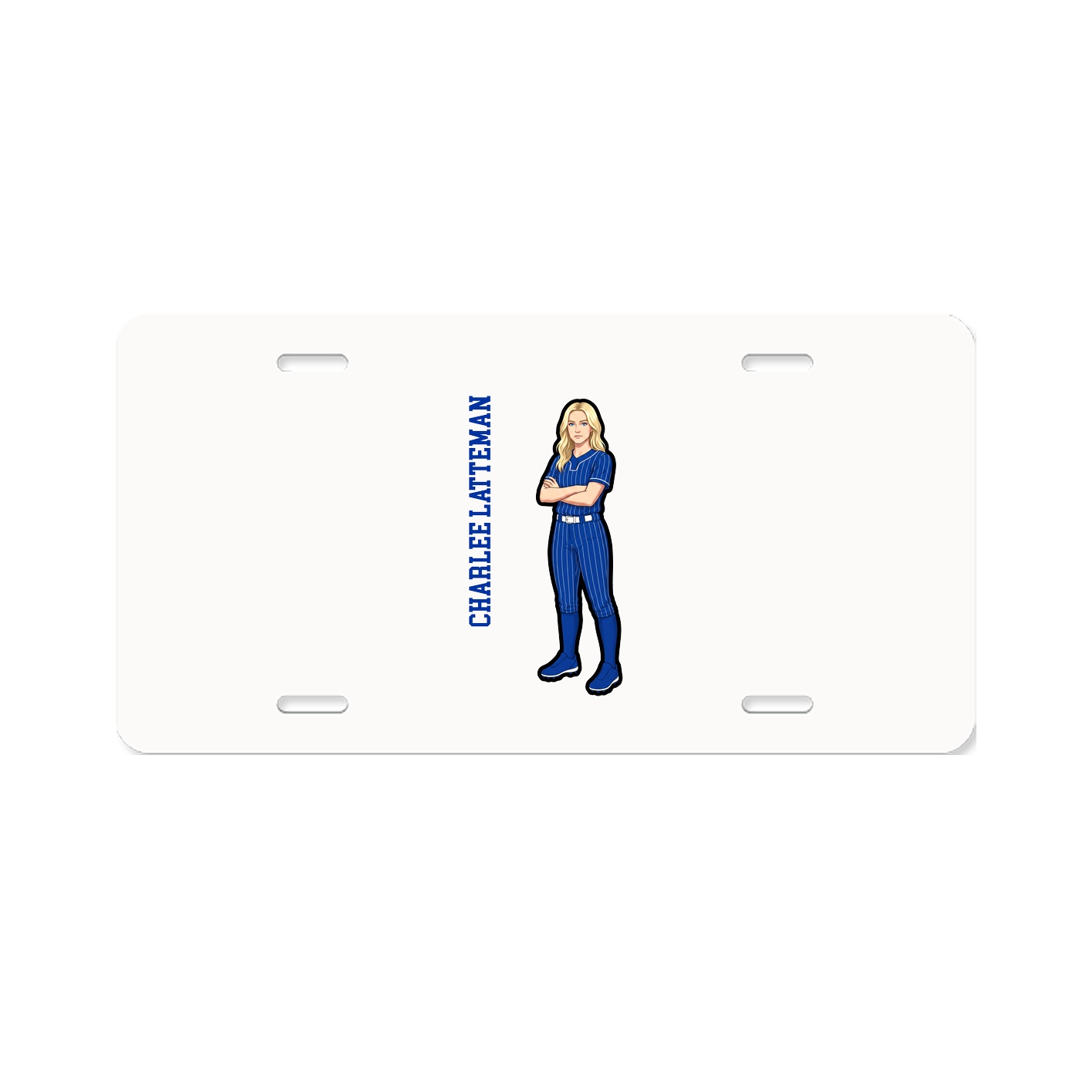 License Plate — Name Vertical in Classic