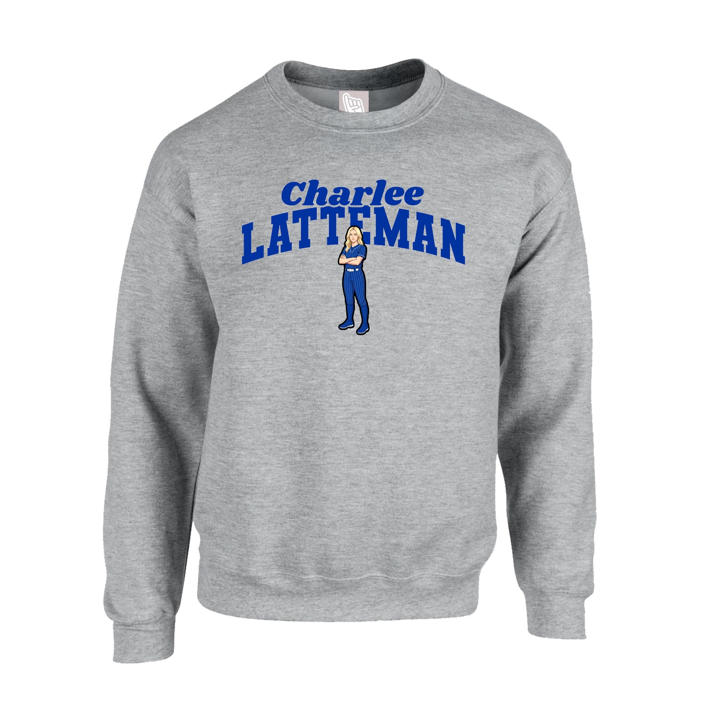 Fleece Crew — Signature Arch in Grey
