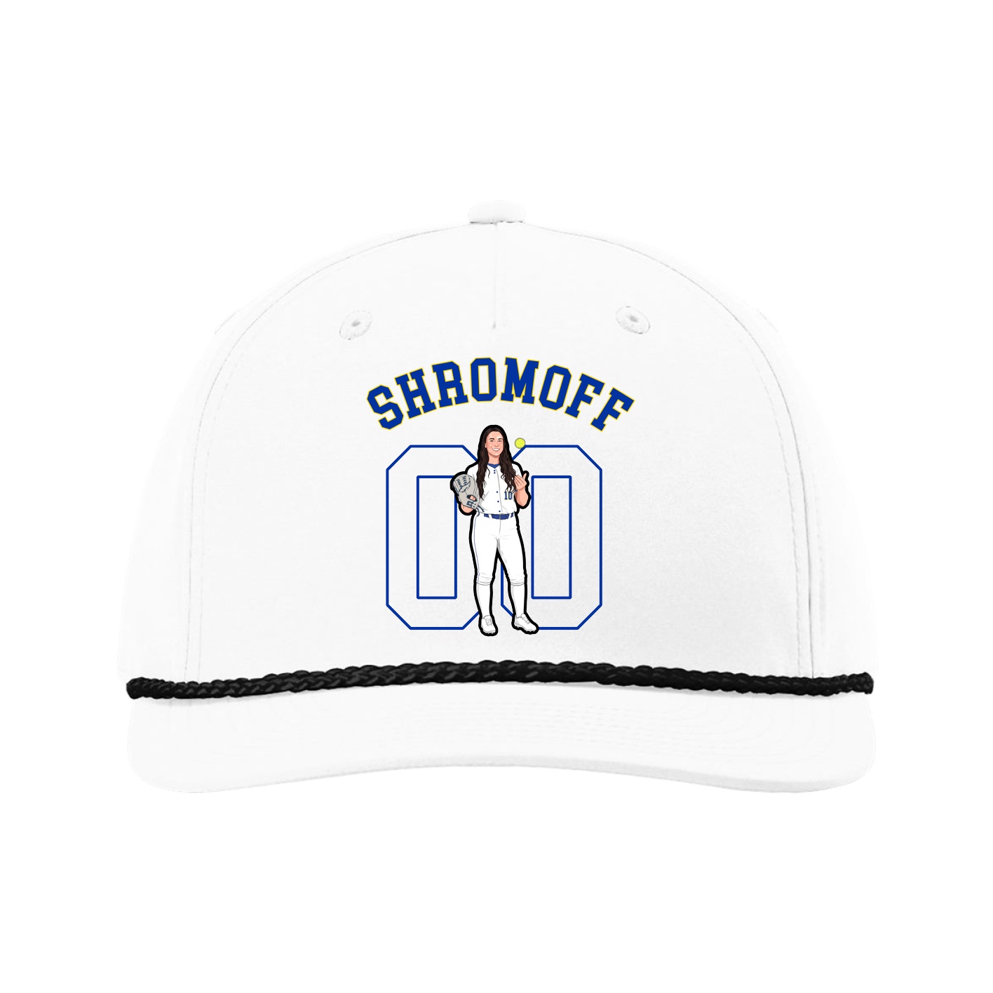 Five-Panel Classic Rope Cap — Shirsey Arch in White