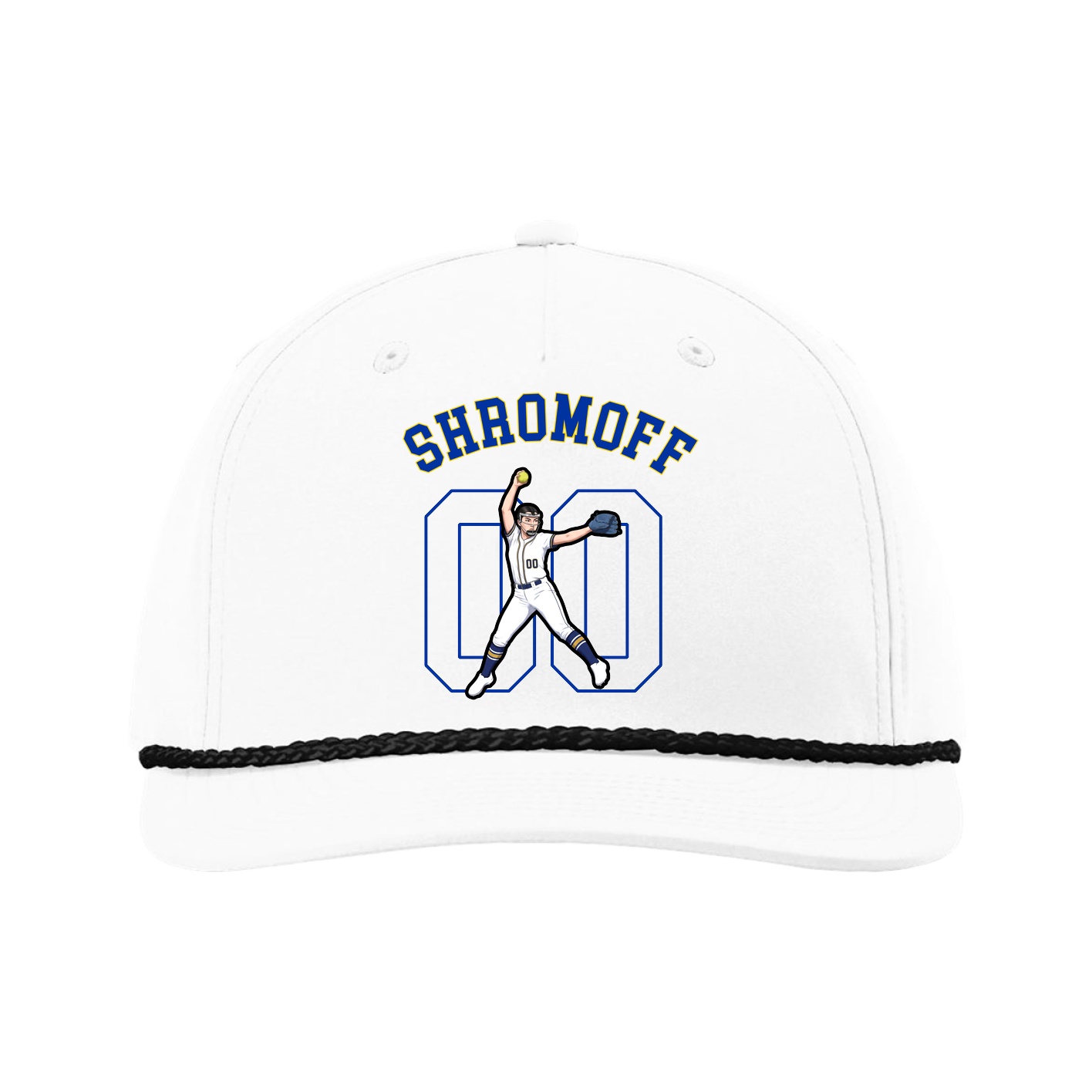 Five-Panel Classic Rope Cap — Shirsey Arch in White