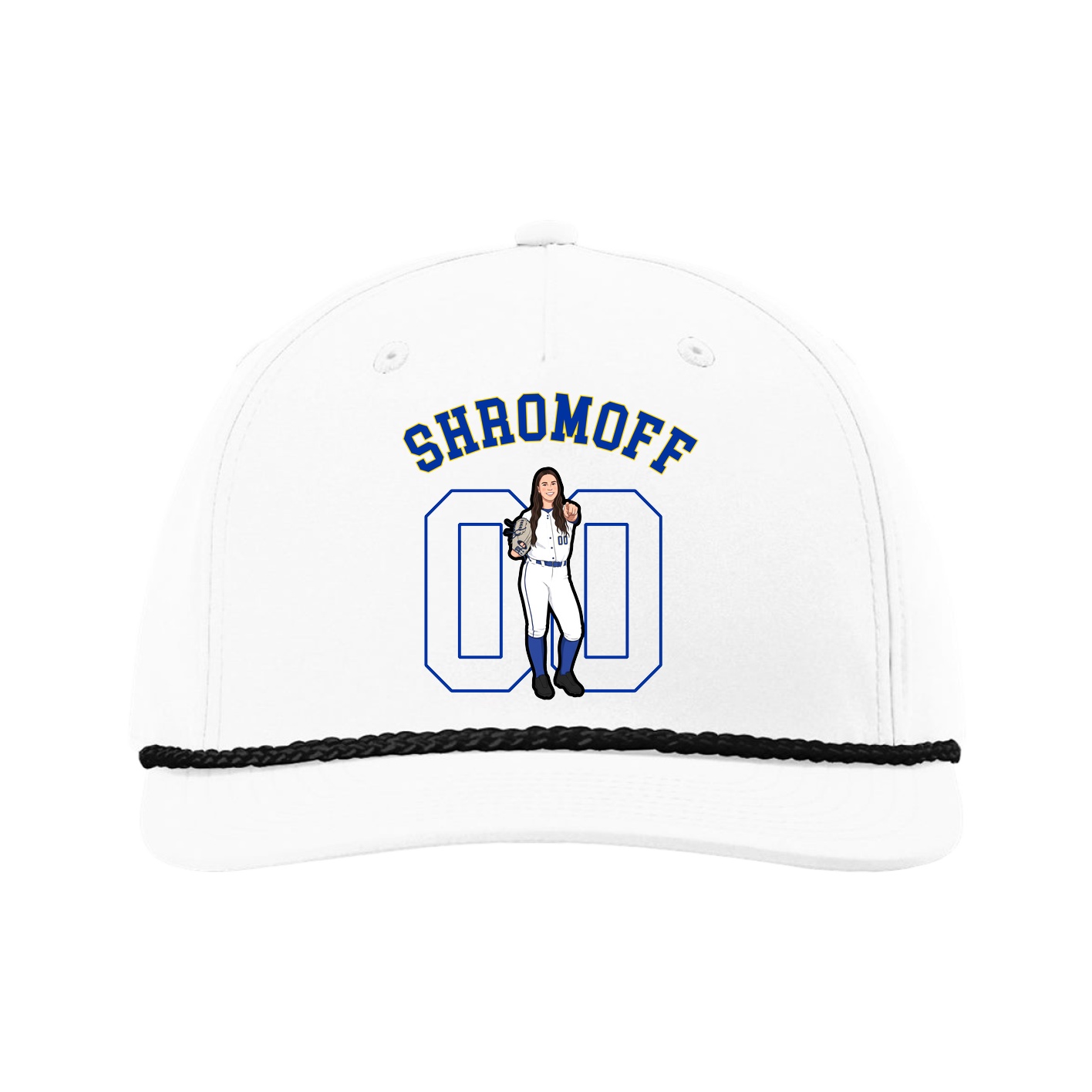 Five-Panel Classic Rope Cap — Shirsey Arch in White