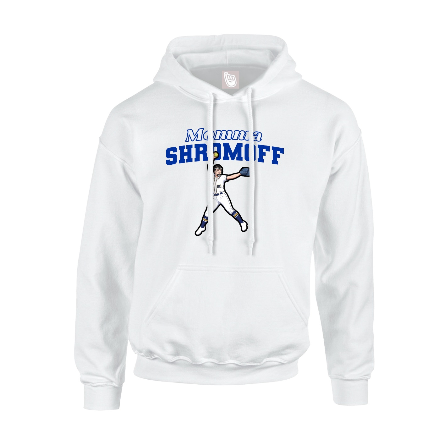 Youth Hoodie — Mothers Day Block in White