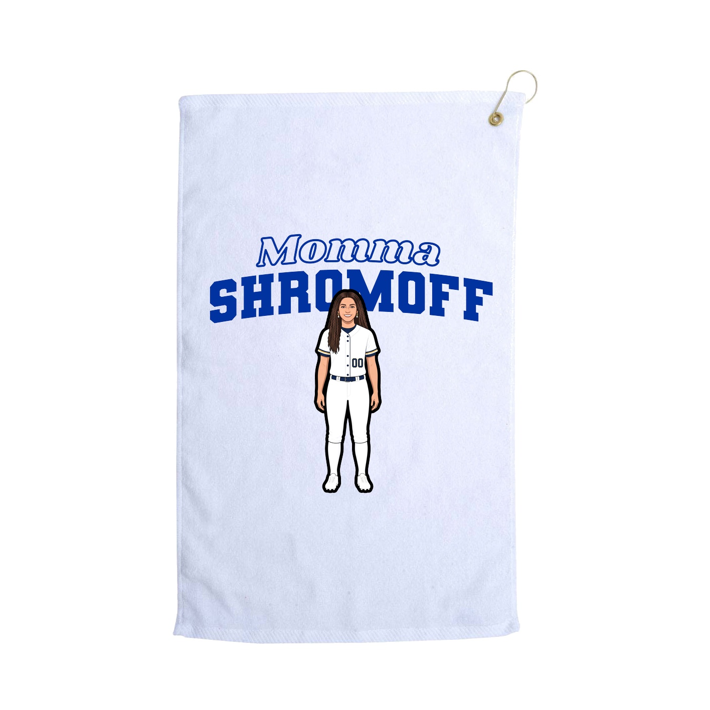 Golf Towel — Mothers Day Block in White