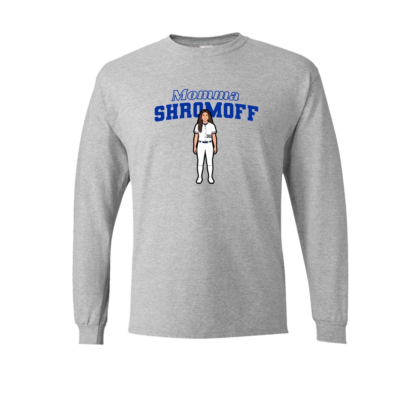 Long Sleeve Tee — Mothers Day Block in Grey