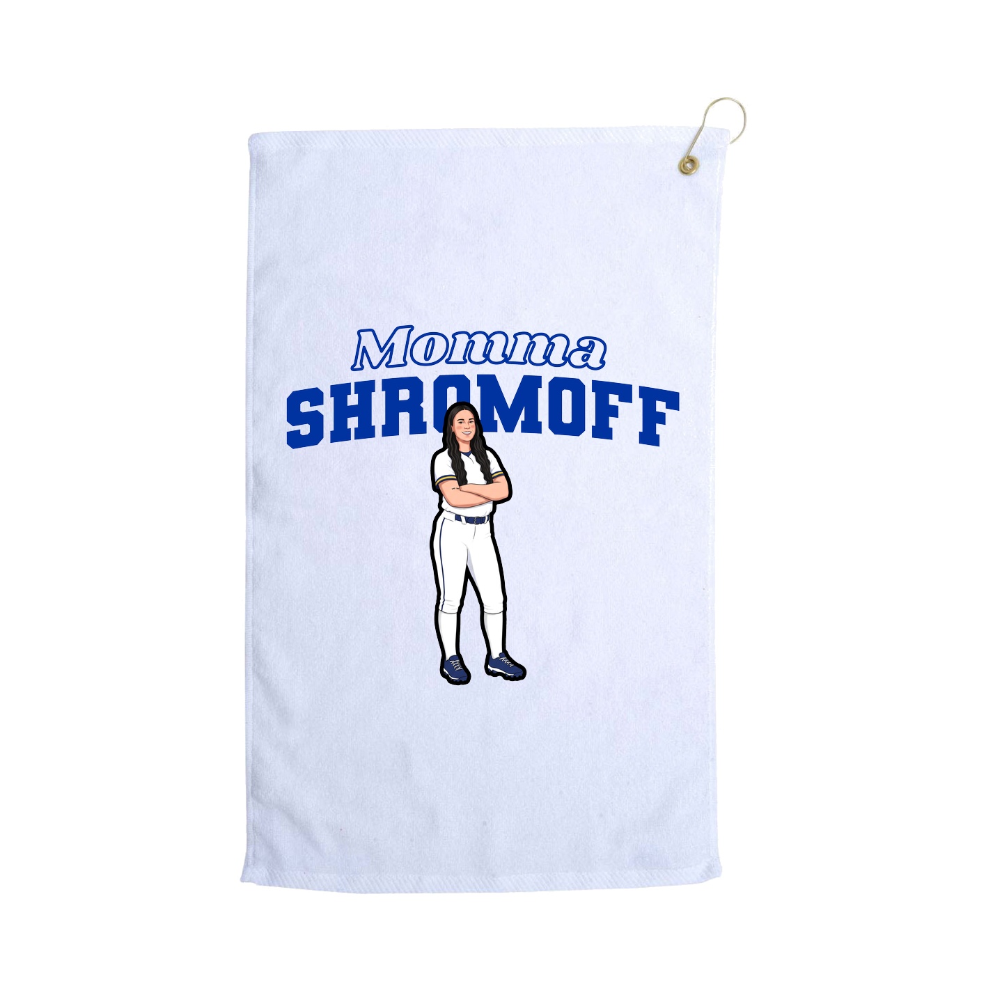 Golf Towel — Mothers Day Block in White
