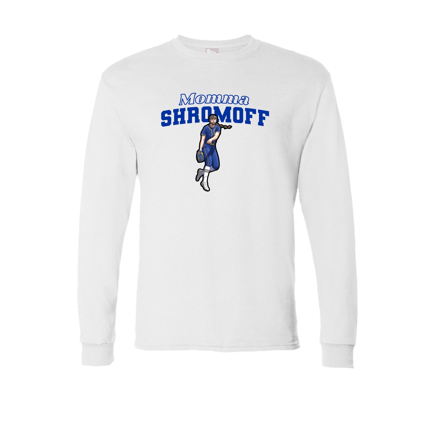 Long Sleeve Tee — Mothers Day Block in White