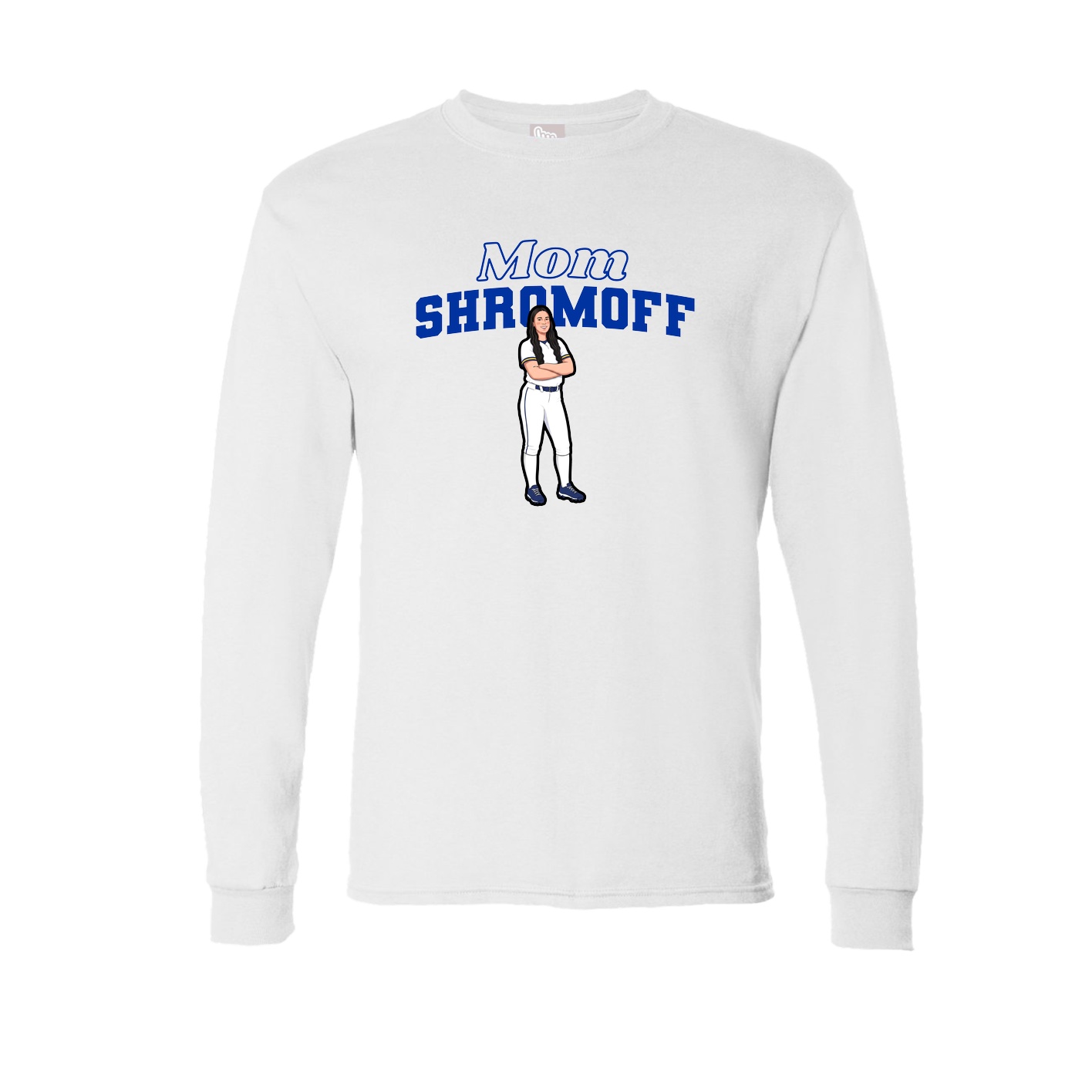 Long Sleeve Tee — Mothers Day Block in White