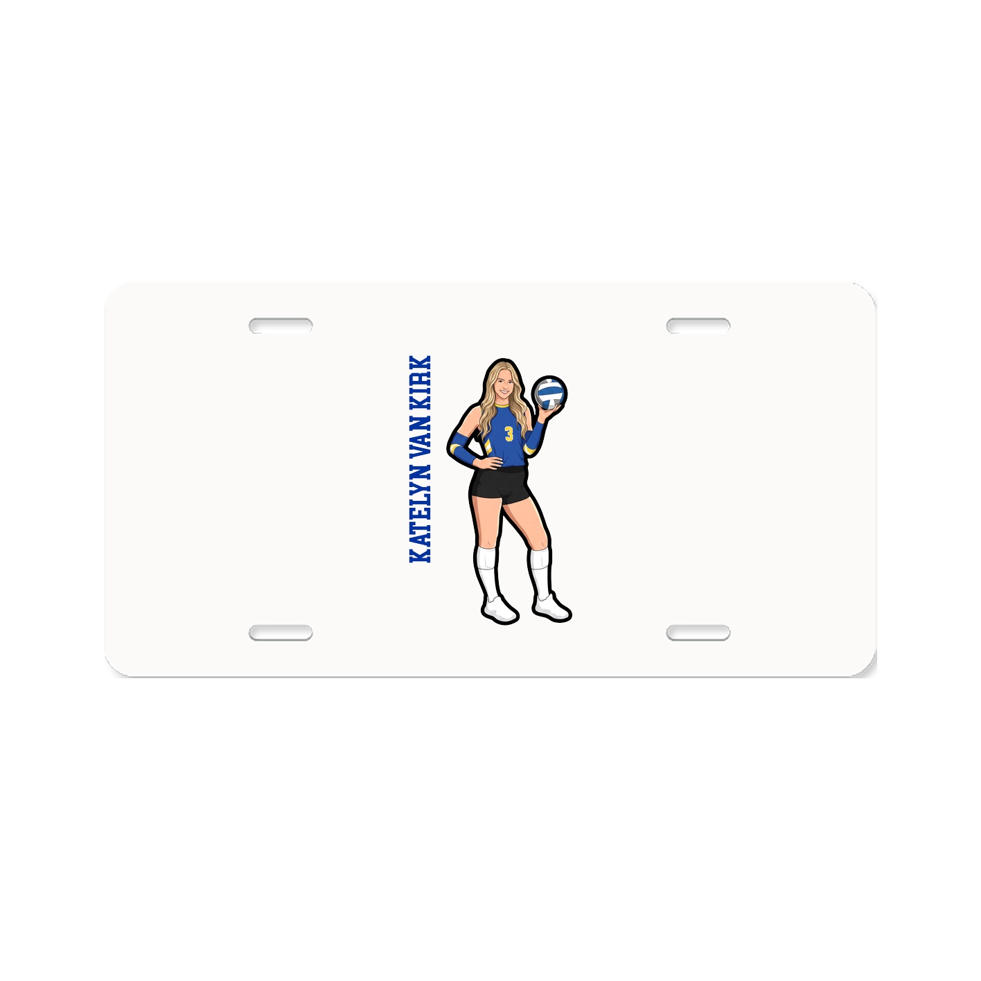 License Plate — Name Vertical in Classic