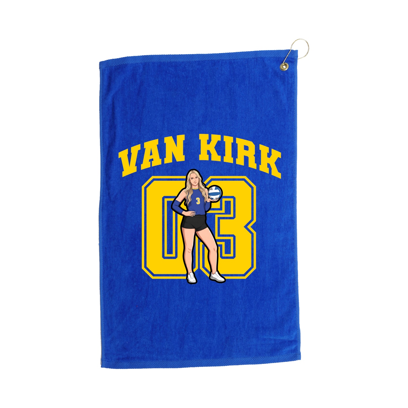 Golf Towel — Number in Royal