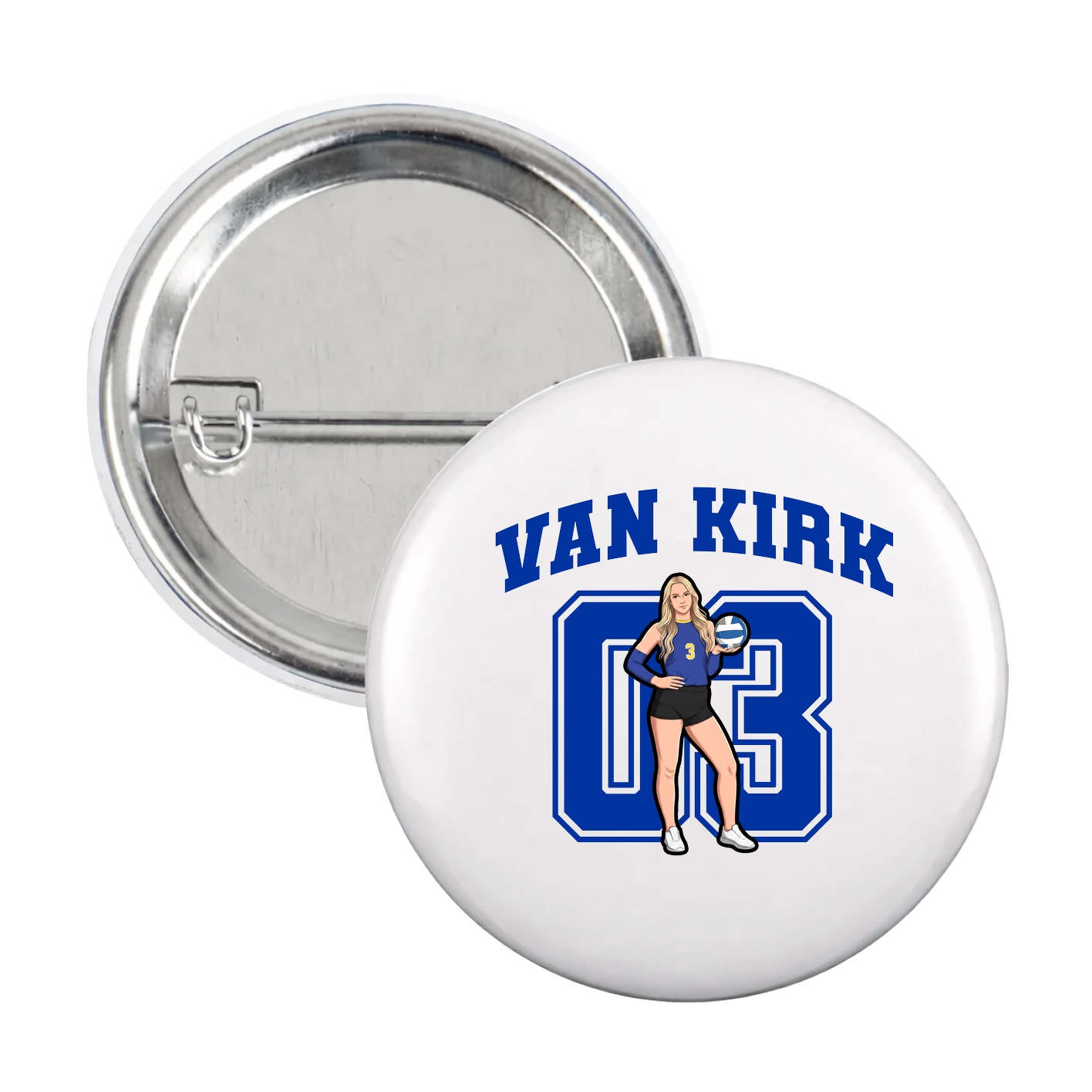 Game Day Button — Number in White
