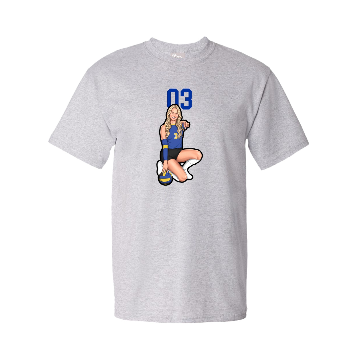 Youth Tee — Number Top in Grey