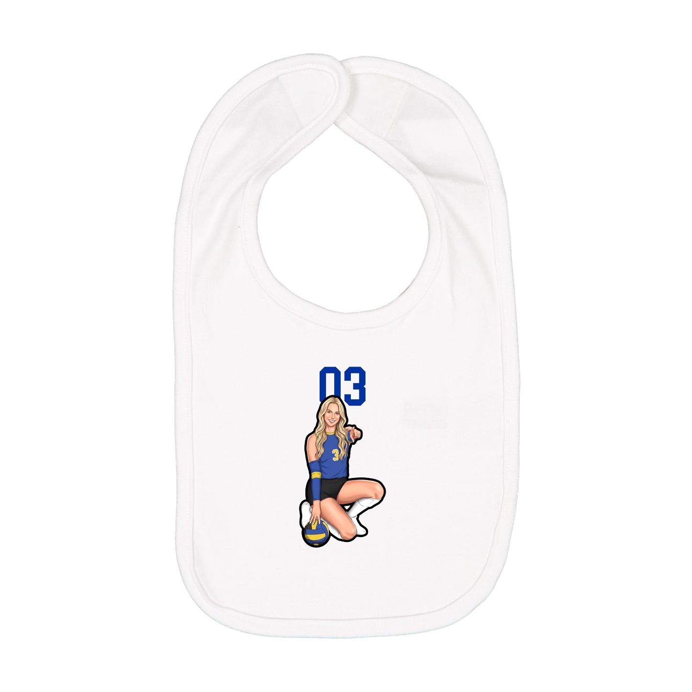 Infant Bib — Number Top in White