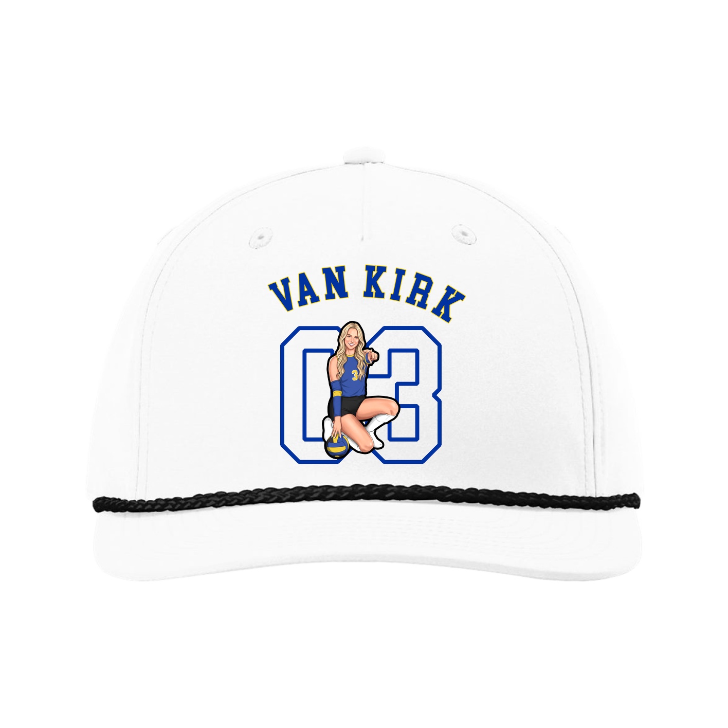 Five-Panel Classic Rope Cap — Shirsey Arch in White