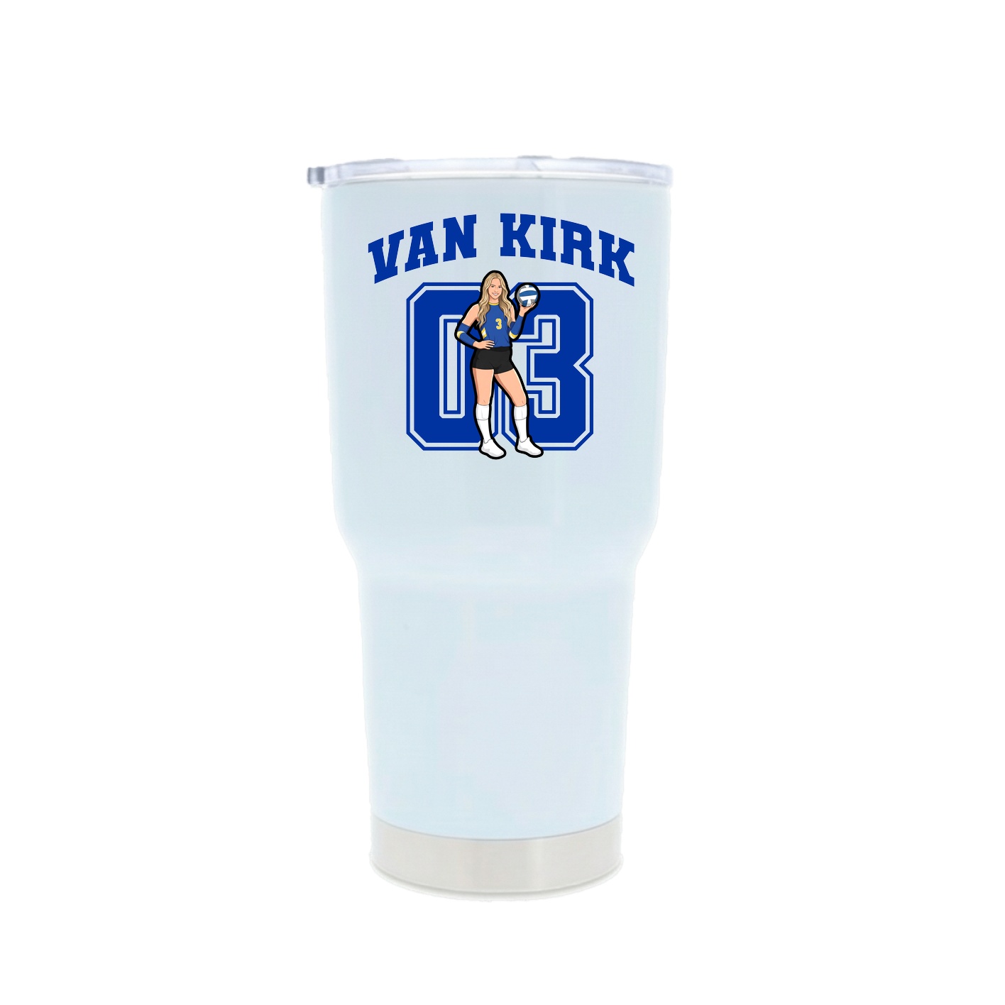 30oz Stainless Steel Tumbler — Number in White