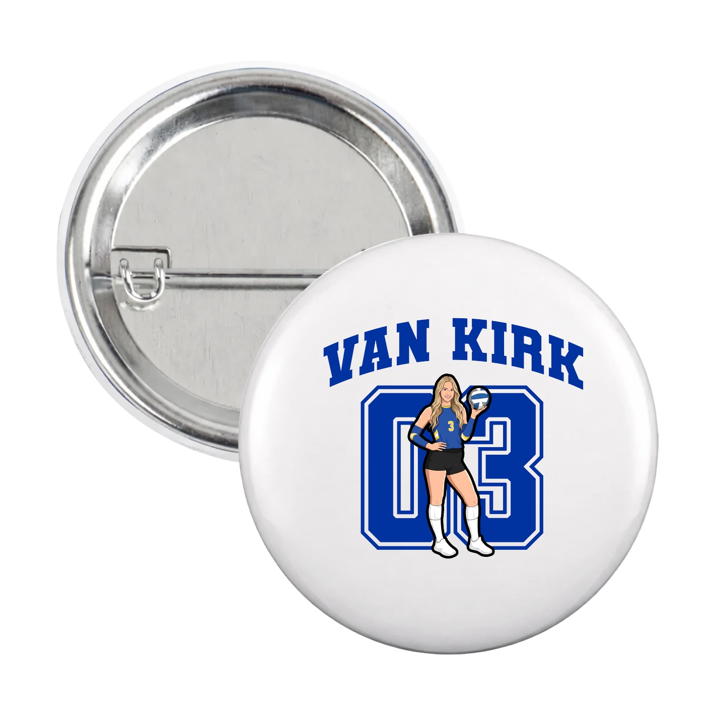 Game Day Button — Number in White