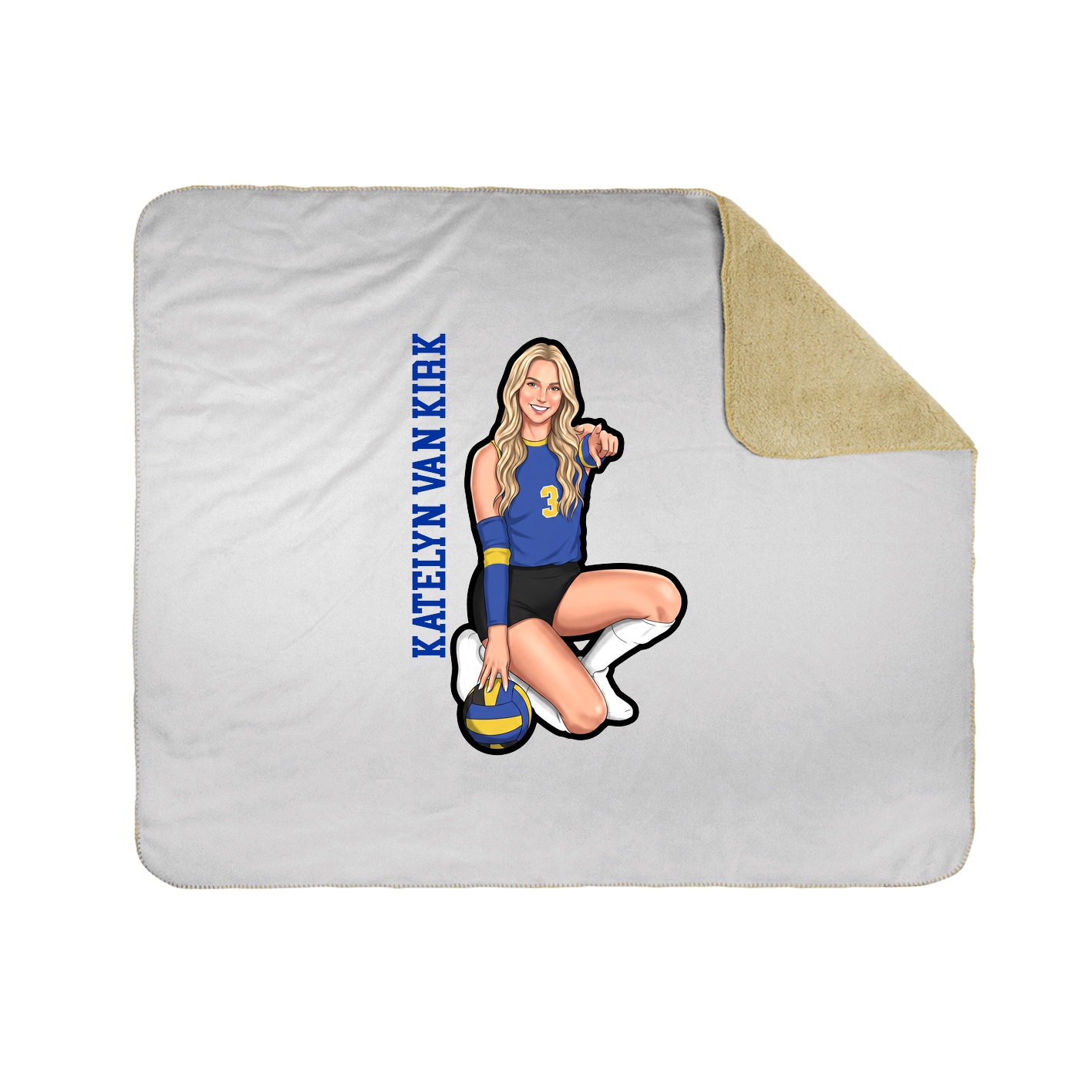 Throw Blanket — Name Vertical in White