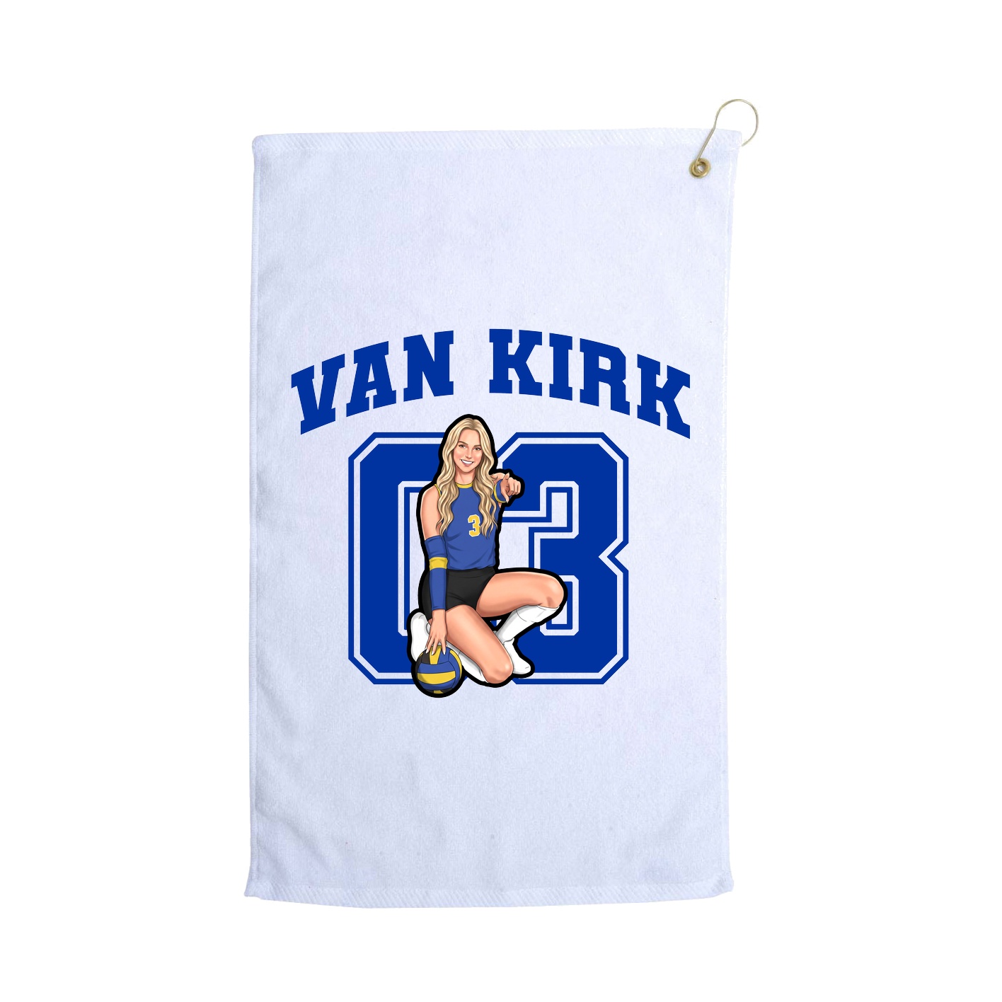 Golf Towel — Number in White