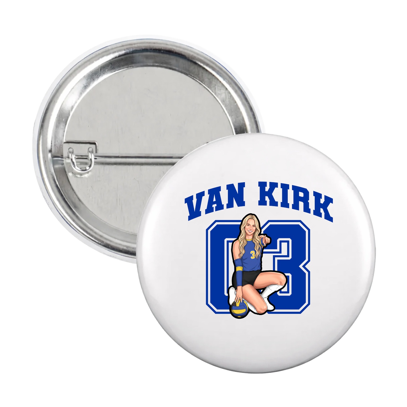 Game Day Button — Number in White