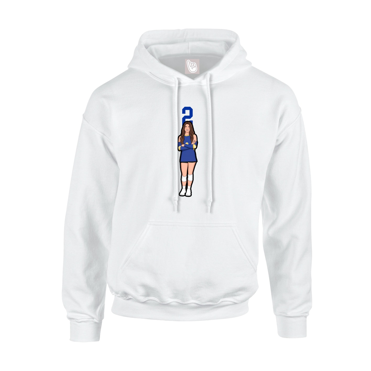 Hoodie — Number Top in White