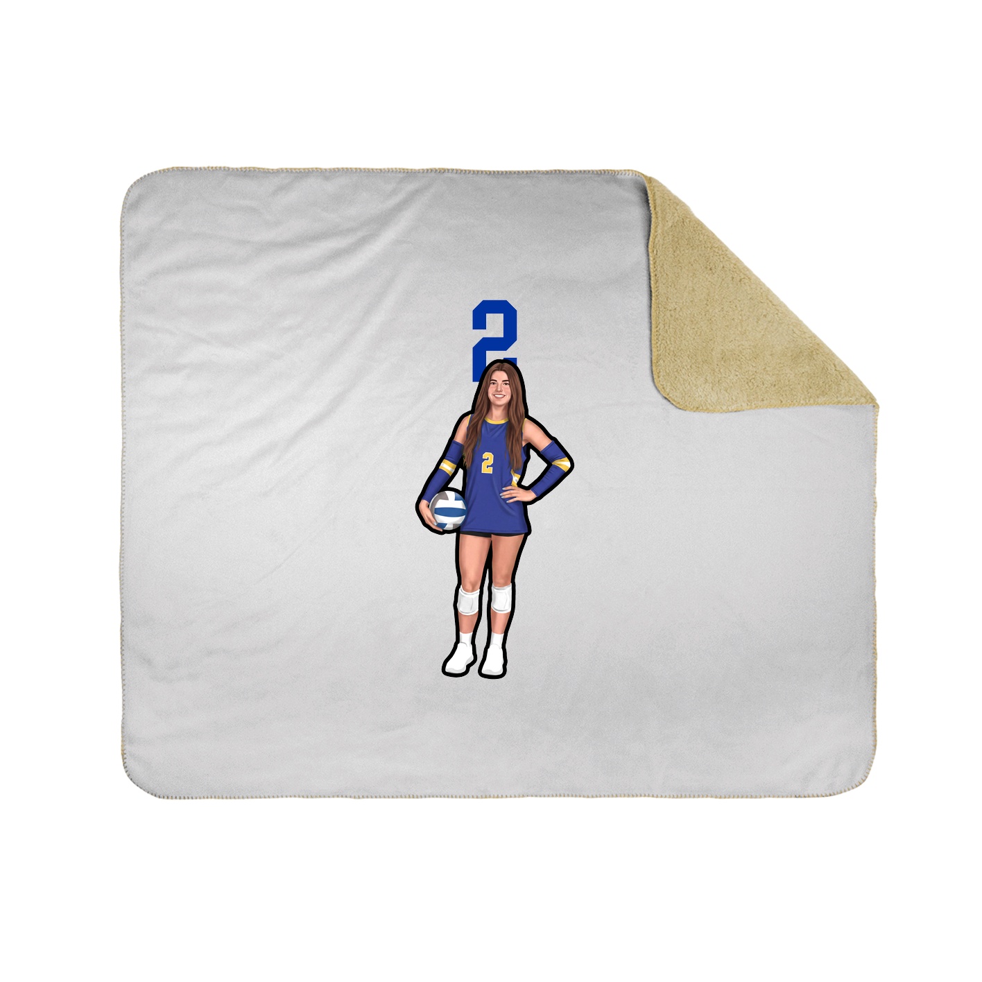 Throw Blanket — Number Top in White