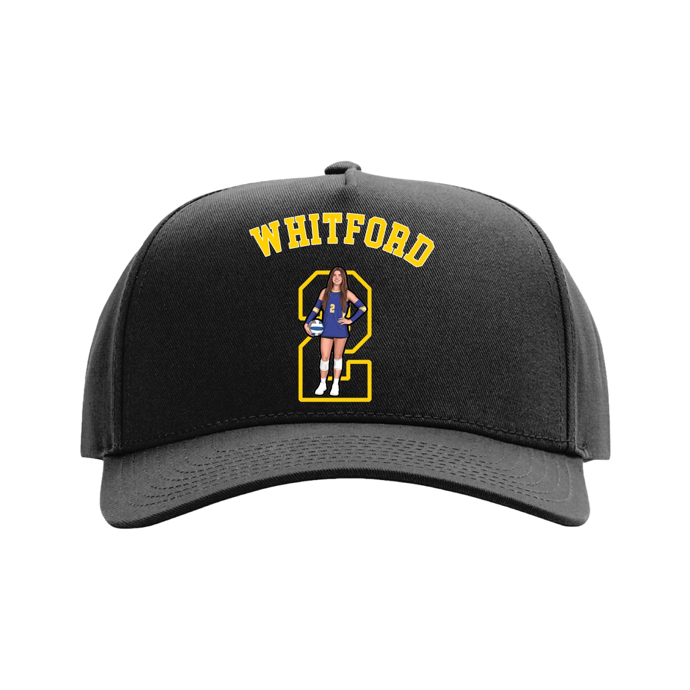 Full Fabric Five-Panel Champ Cap — Shirsey Arch in Black