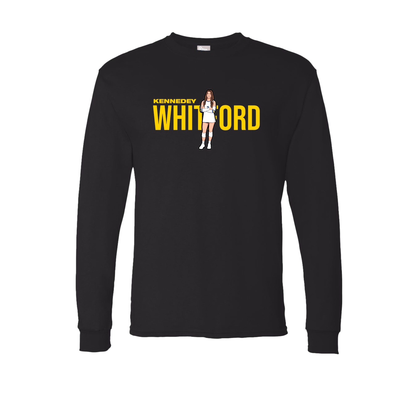 Long Sleeve Tee — Player Name in Black