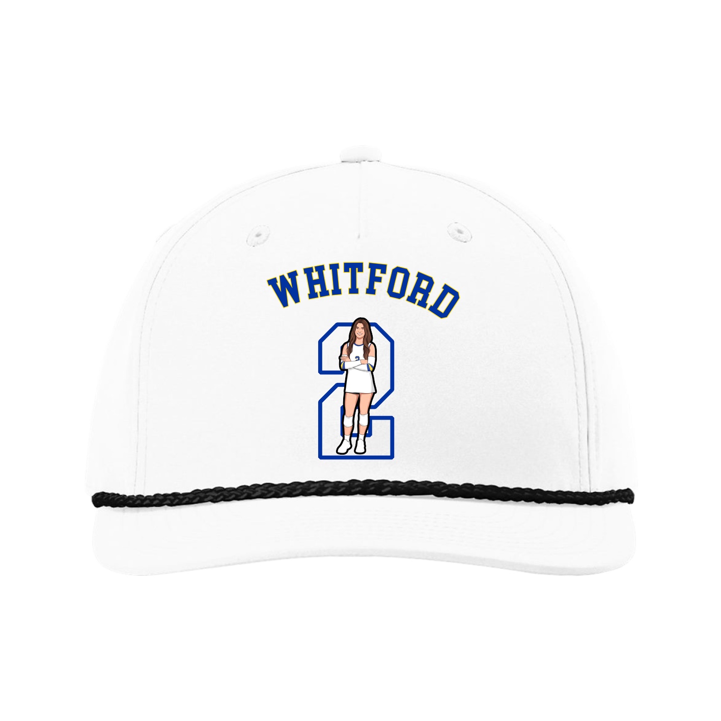 Five-Panel Classic Rope Cap — Shirsey Arch in White