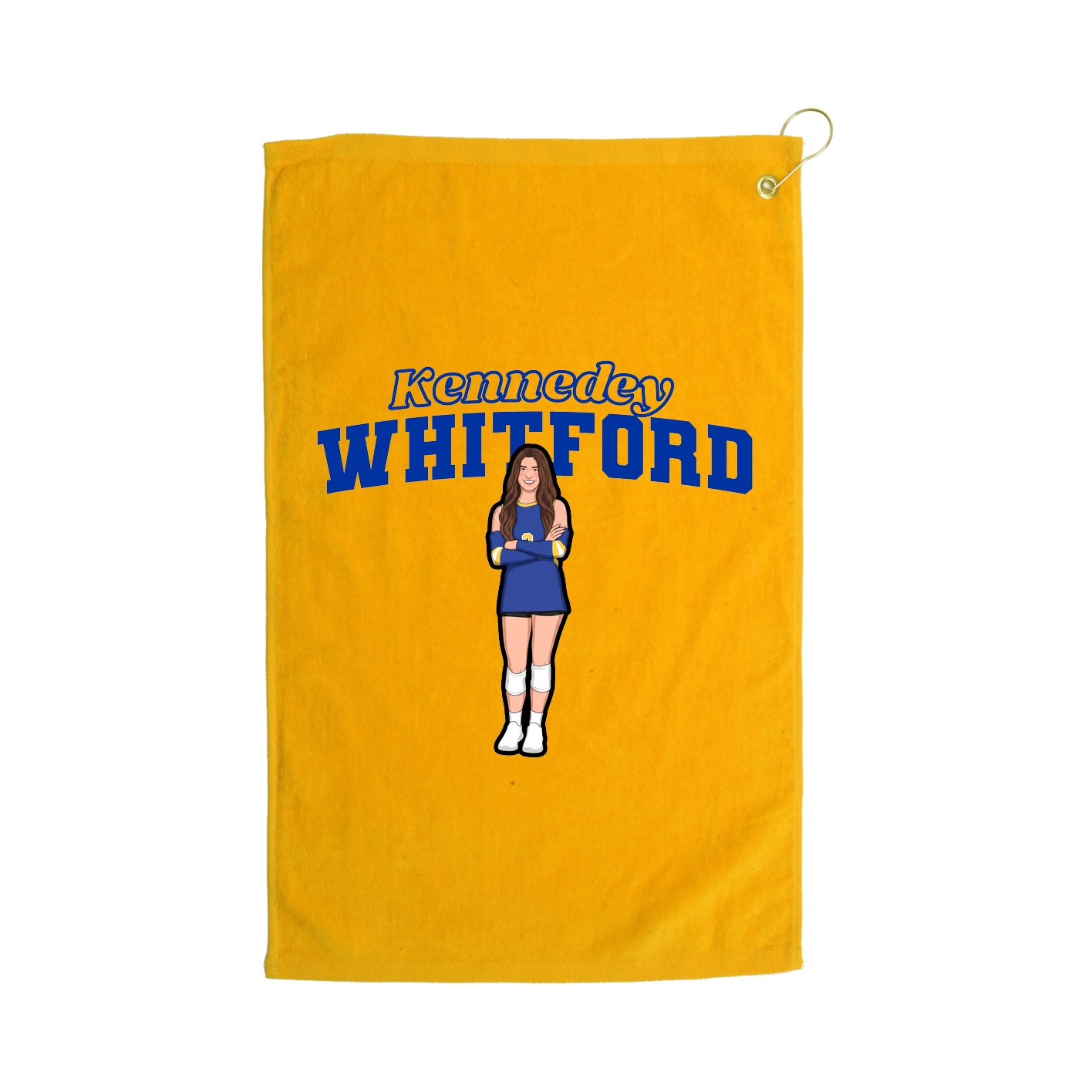 Golf Towel — Name Arch in Gold