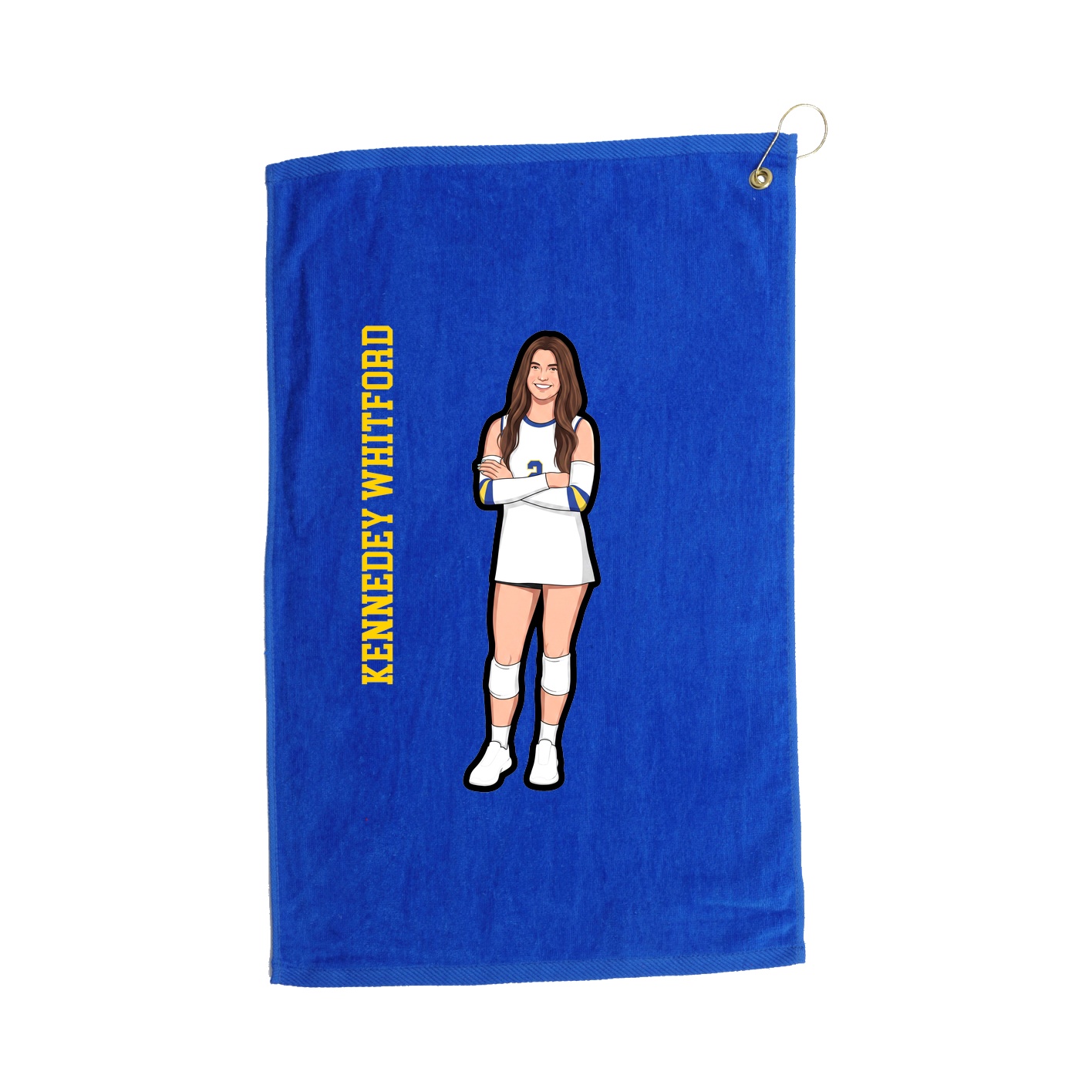 Golf Towel — Name Vertical in Royal