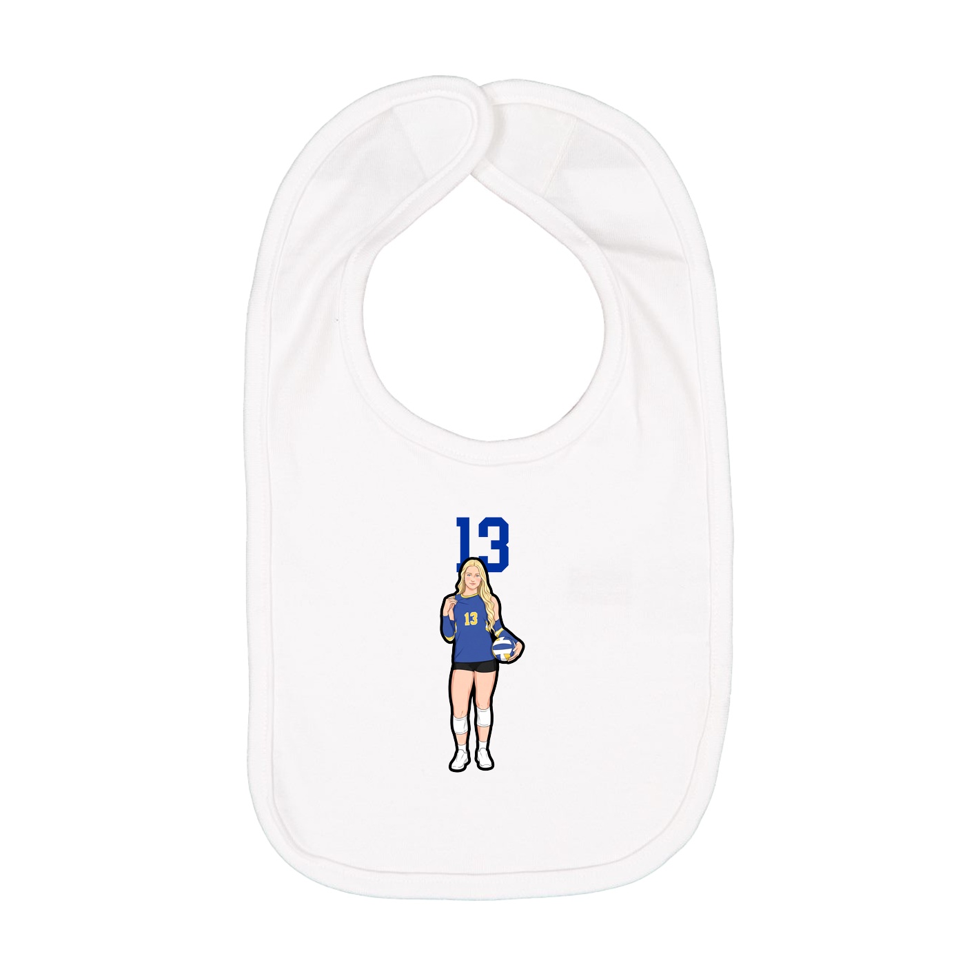 Infant Bib — Number Top in White