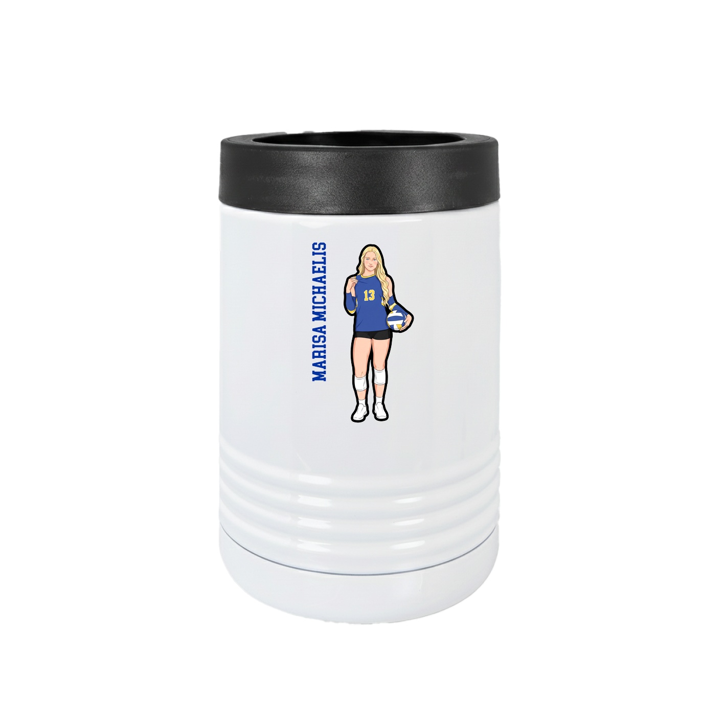 Beverage Holder — Name Vertical in White