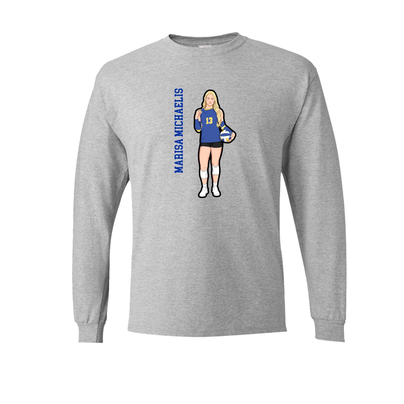 Long Sleeve Tee — Name Vertical in Grey