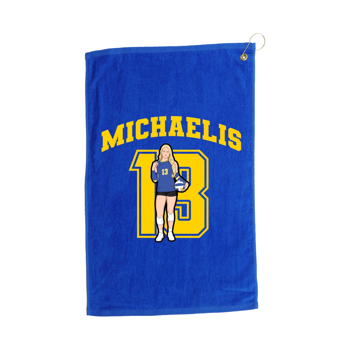 Golf Towel — Number in Royal