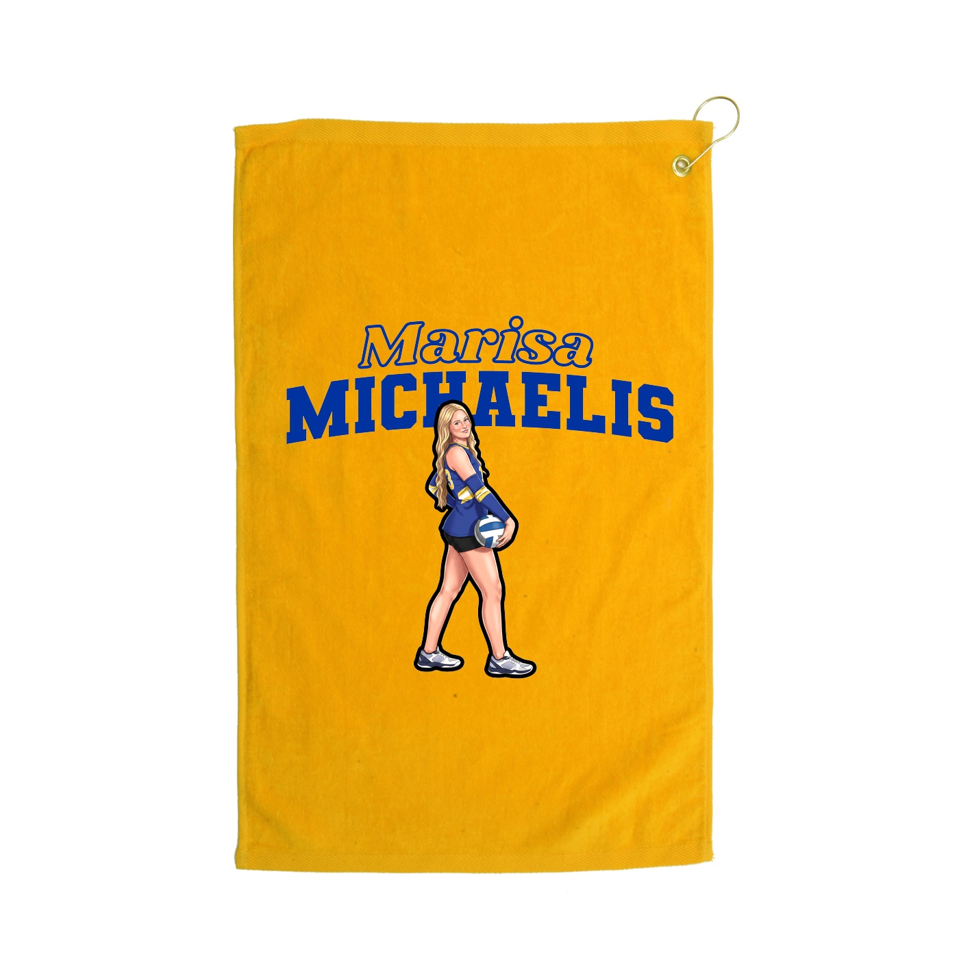 Golf Towel — Name Arch in Gold