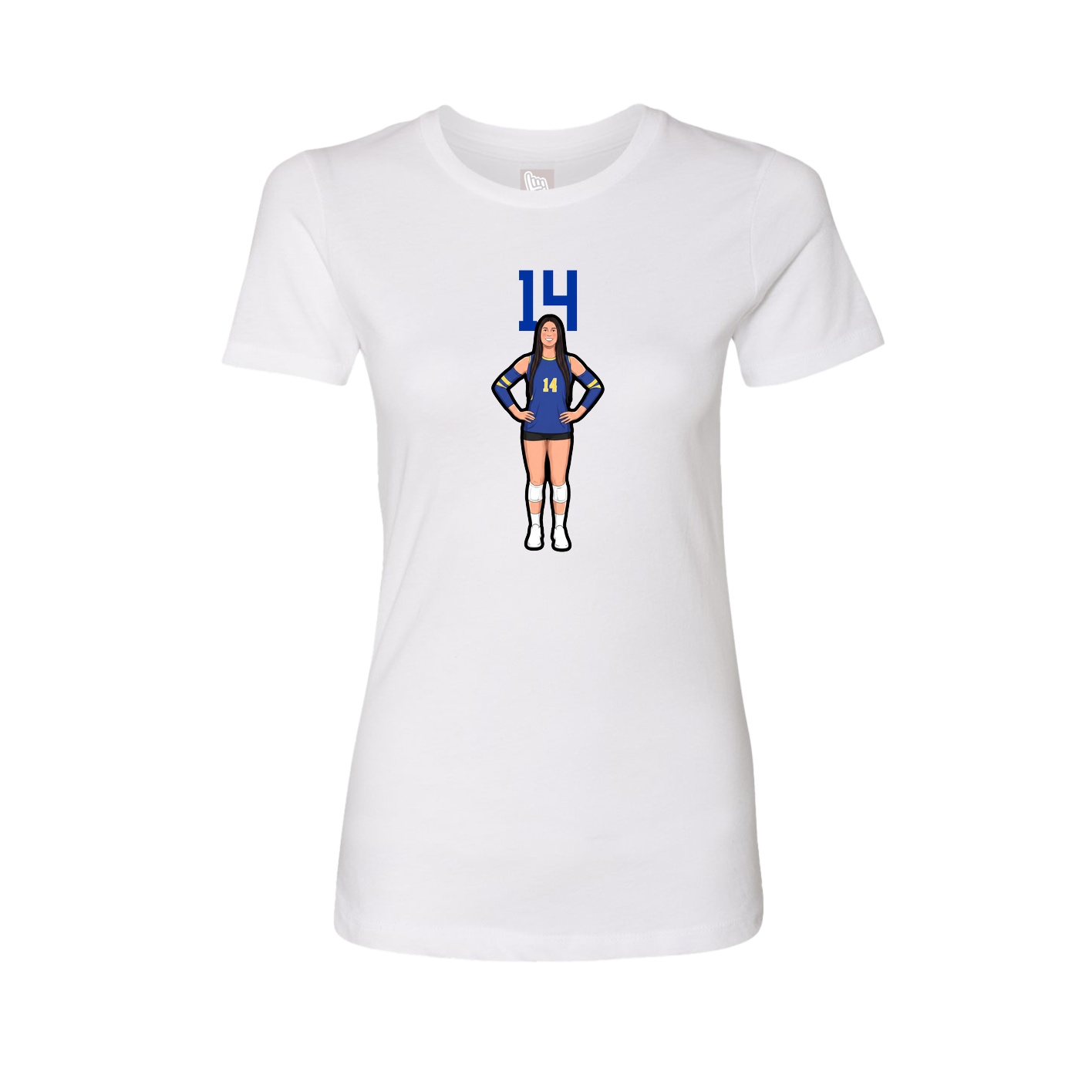Fitted Women's Tee — Number Top in White